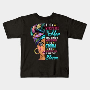 Black History Month Shirt African Woman Afro I Am The Storm Kids T-Shirt